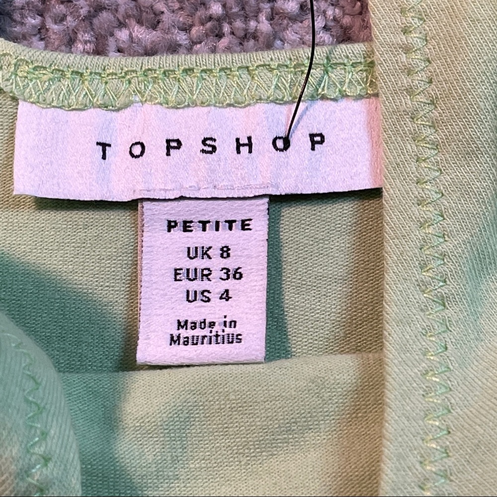TOPSHOP Mint Green Tank Top Size 4 - Picture 3 of 4